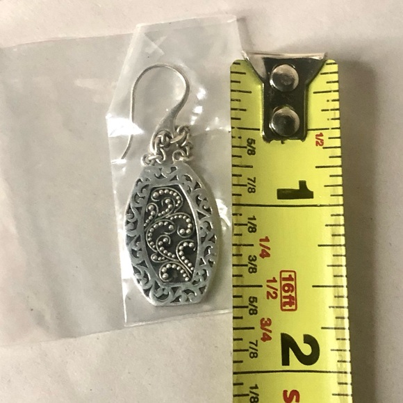 LOIS HILL Sterling Silver Granulated Scroll Oxidized Tonneau Necklace & Earrings - Picture 15 of 16